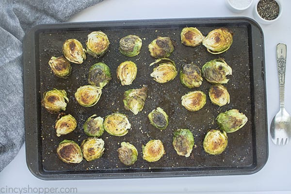 Crispy Roasted Brussel Sprouts on a sheet pan