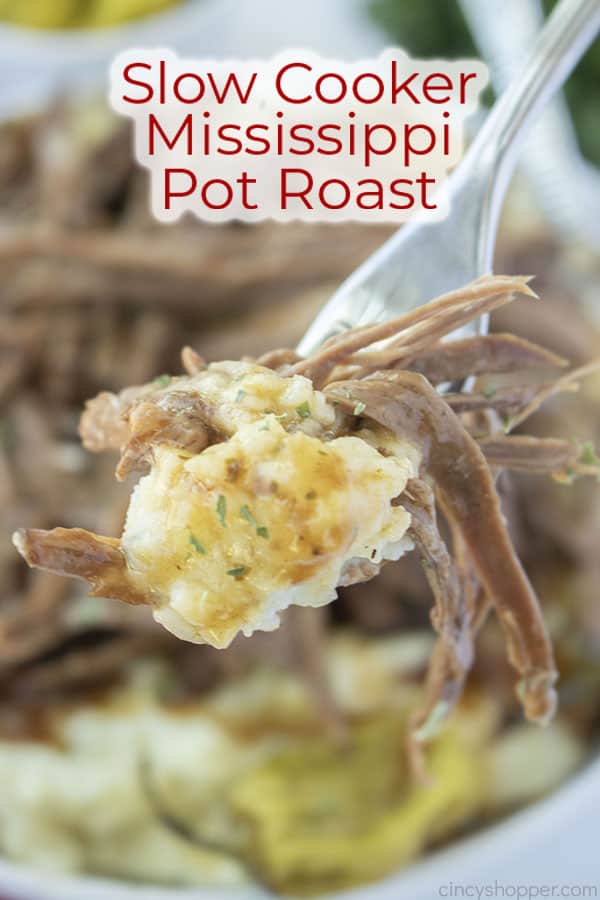 Text on image Slow Cooker Mississippi Pot Roast