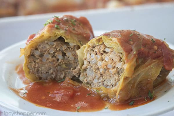 Opened Stuffed Cabbage on a plate