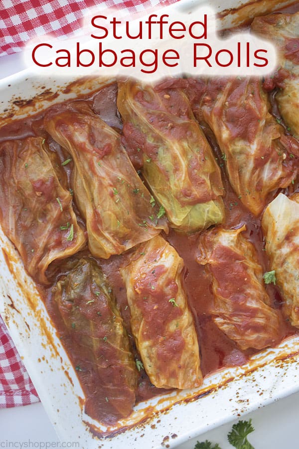 Text on image Stuffed Cabbage Rolls