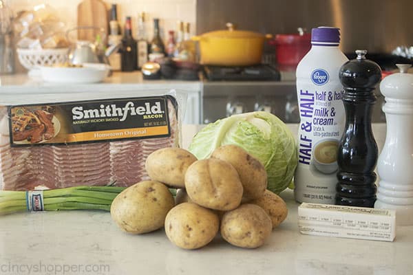Ingredients for Irish Potatoes and Cabbage