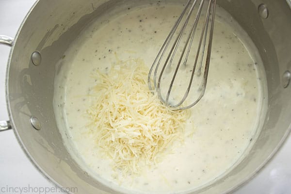 Cheese added to cream sauce