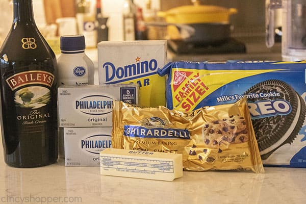 Ingredients for Irish Cream Cheesecake