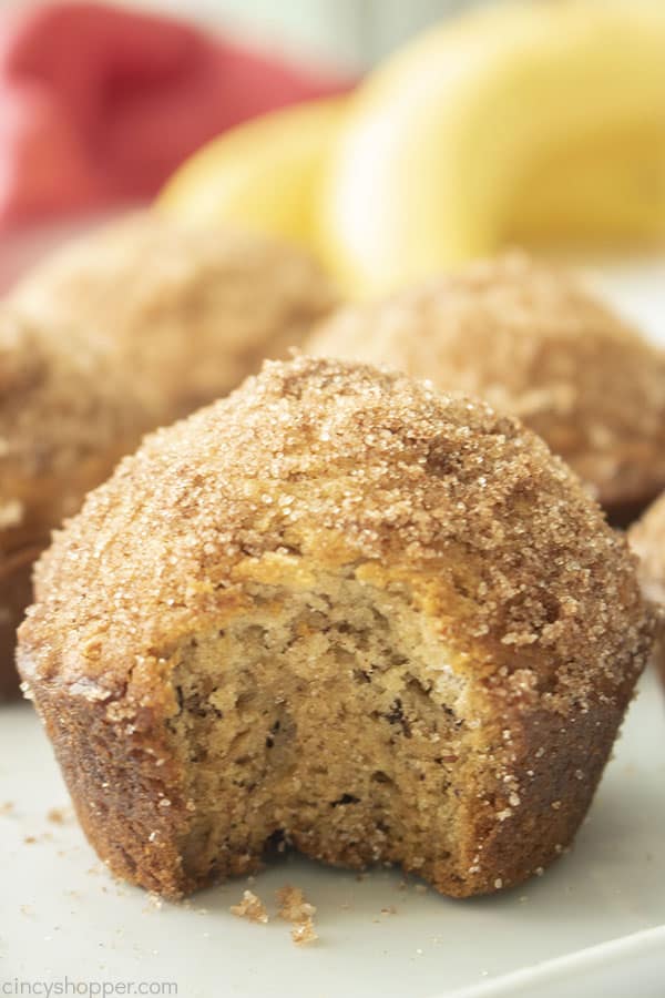 Moist Banana Bread Muffin with bite