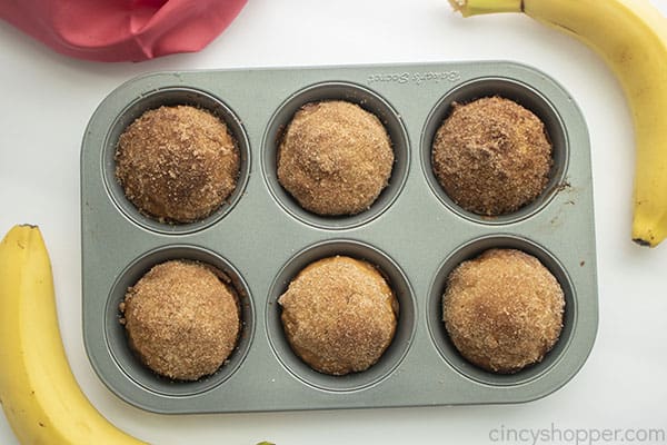 Banana Bread muffins in tin