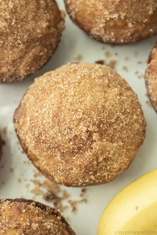 Cinnamon Sugar topped banana muffins