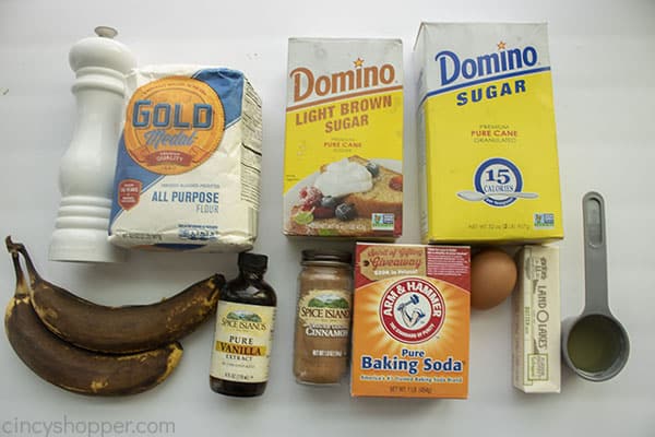 Ingredients for Banana Muffins