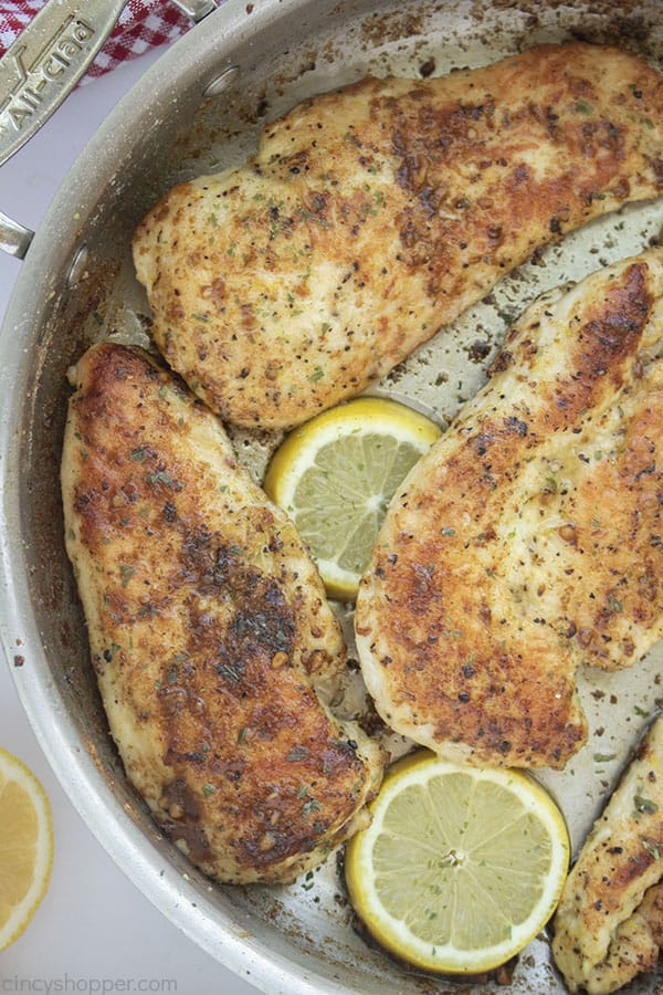 Lemon Pepper Chicken in pan