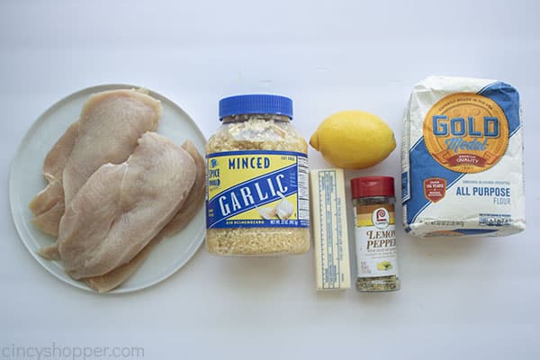 Ingredients for lemon pepper chicken