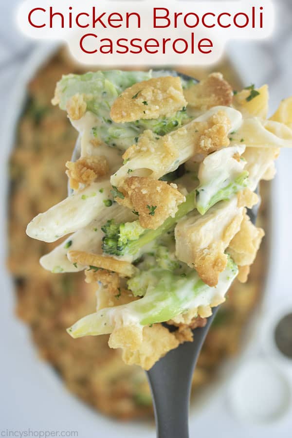 Text on image Chicken Broccoli Casserole