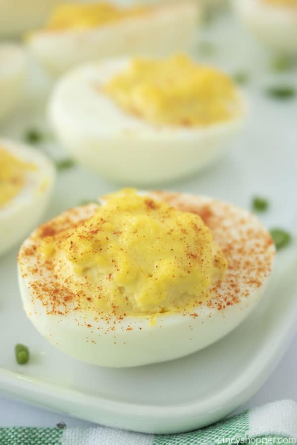 Classic Deviled Eggs on a plate