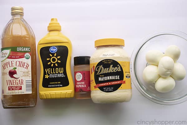 Ingredients for BEST Deviled Eggs