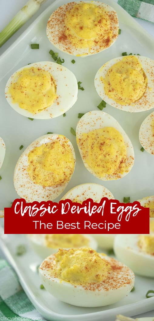 Long pin collage with text Classic Deviled Eggs The Best Recipe 