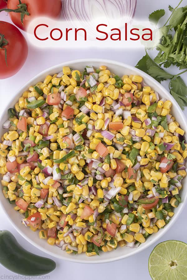 Text on image Corn Salsa