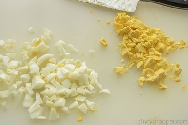 Chopped hard boiled eggs