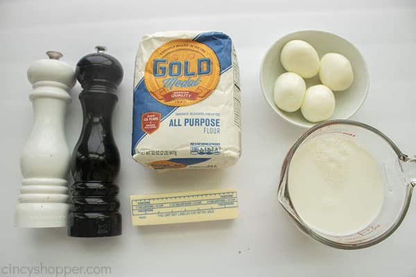 Ingredients for Eggs Goldenrod