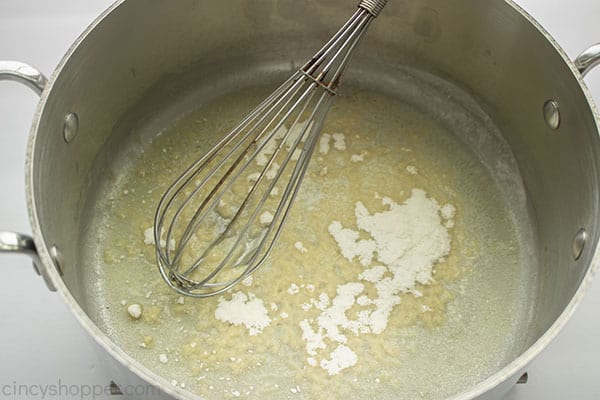 Flour added to melted butter