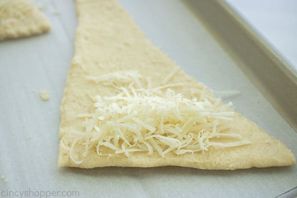 Parmesan added to crescent roll