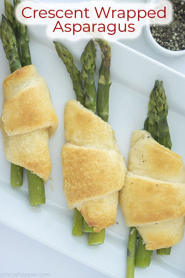 Text on image Crescent Wrapped Asparagus