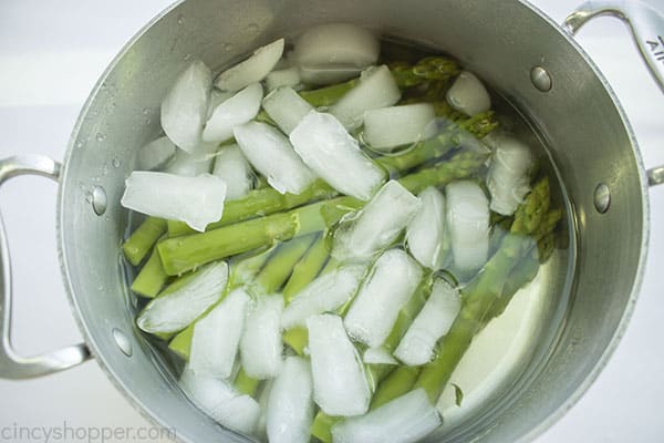 Asparagus in ice