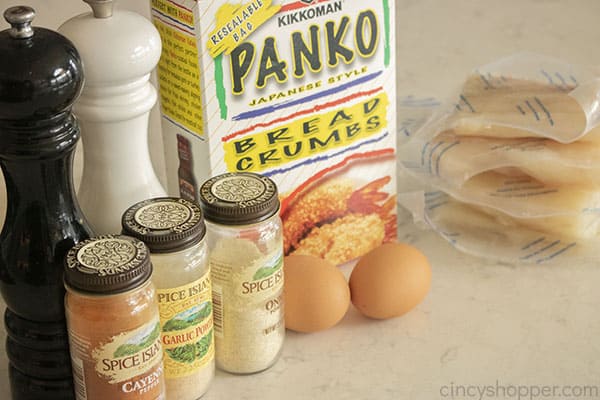 Ingredients for deep fried cod