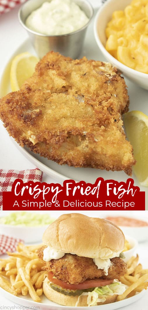 Long pin collage with text Crispy Fried Fish A Simple & Delicious Recipe