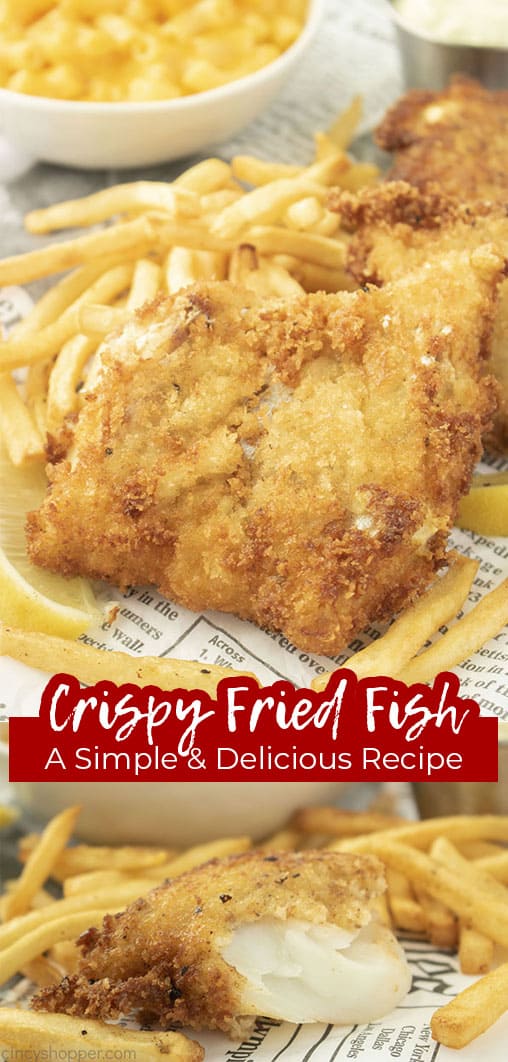 Long pin collage with text Crispy Fried Fish A Simple & Delicious Recipe