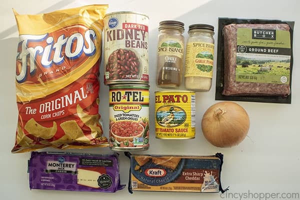 Ingredients for Frito Taco Casserole