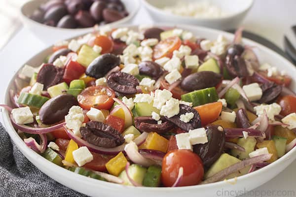 Greek Salad with Feta in a dish