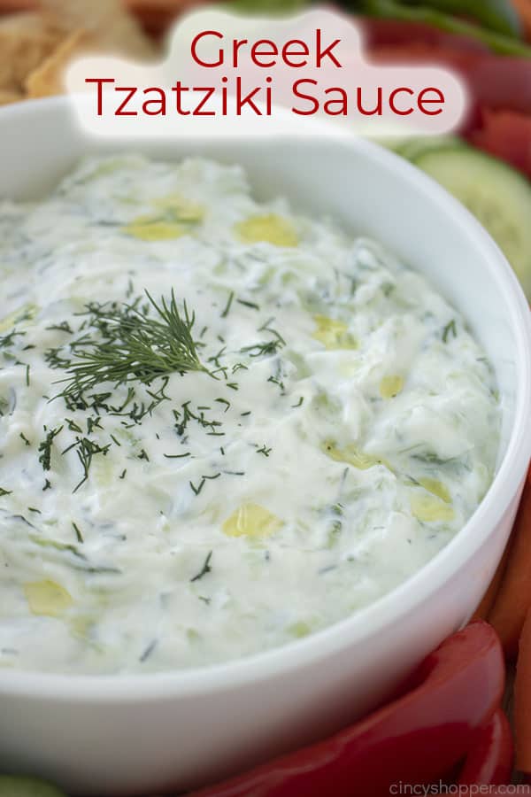 Text on image Greek Tzatziki Sauce