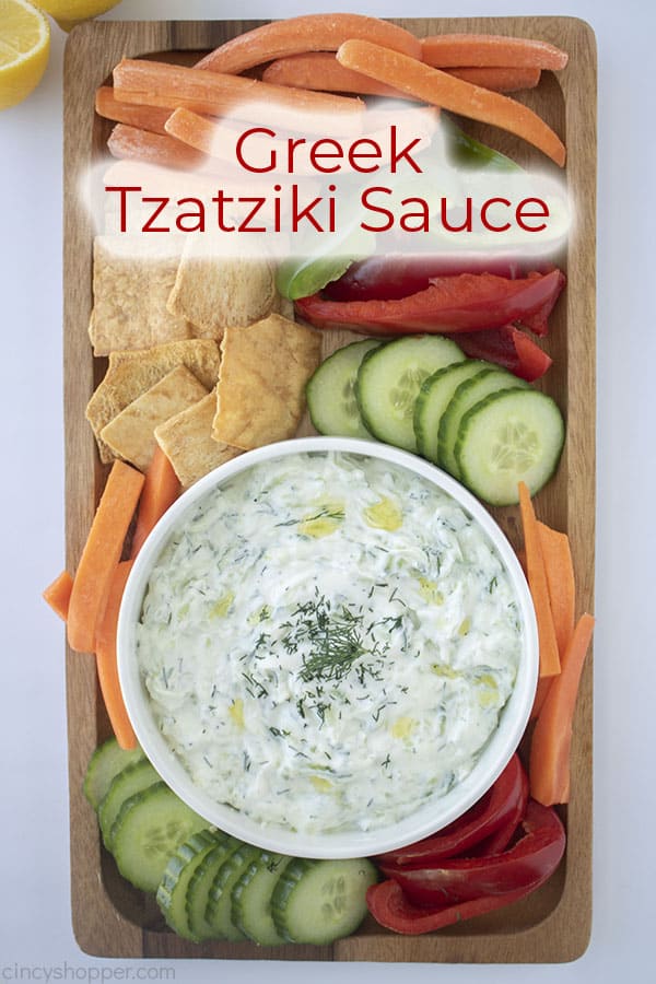 Text on image Greek Tzatziki Sauce