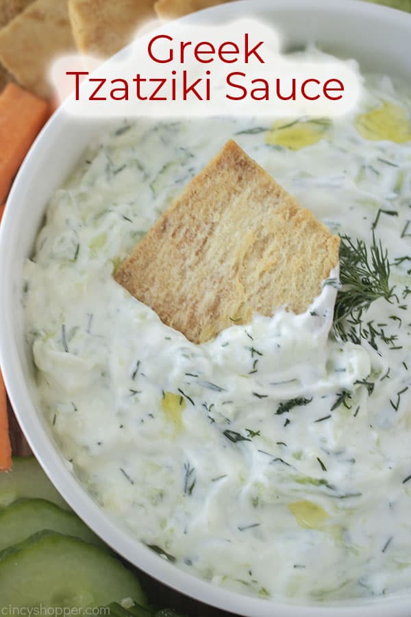 Text on image Greek Tzatziki Sauce