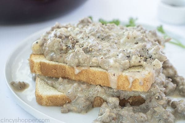 SOS Hamburger Gravy on a plate