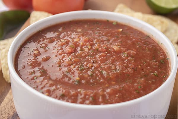 Fresh salsa in a bowl