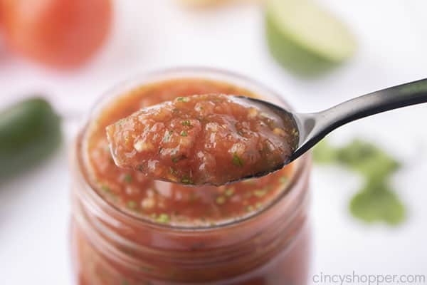 Best salsa recipe on a spoon
