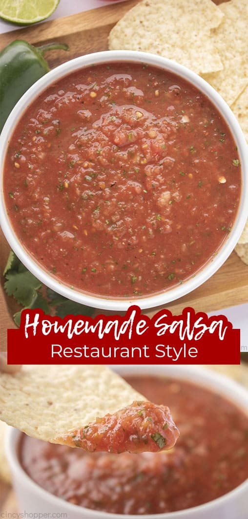 Blended salsa with outlet fresh tomatoes