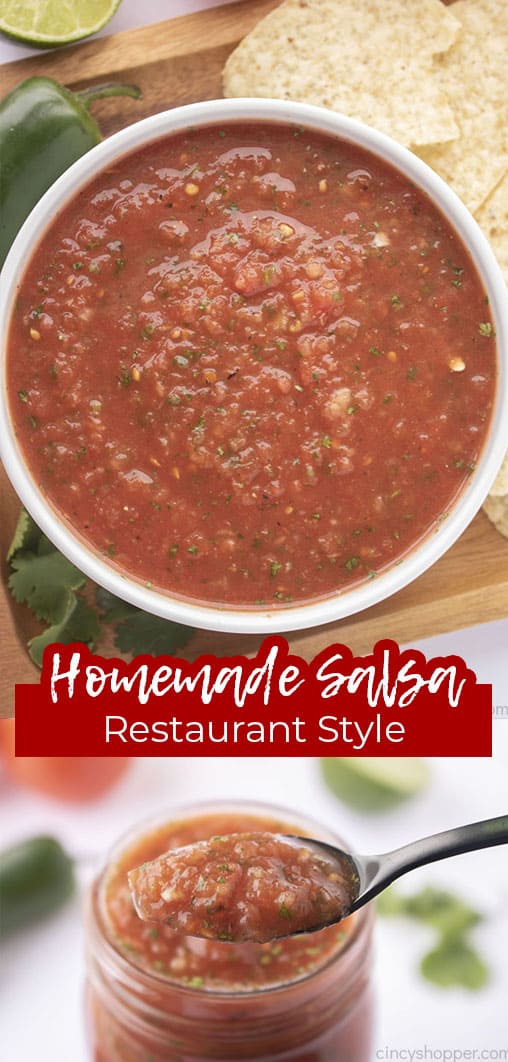 Long pin collage Homemade Salsa Restaurant Style