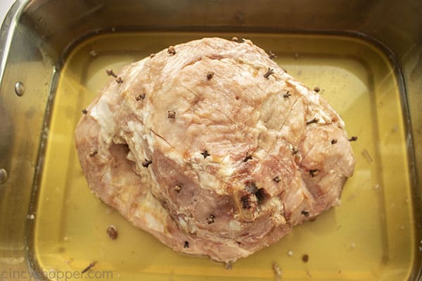 Cloves added to baked ham