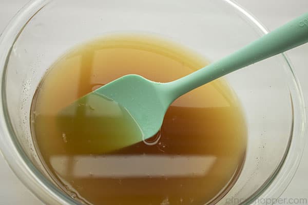 Brown sugar pineapple glaze in a bowl