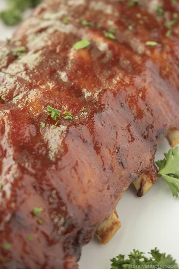 Closeup of ribs made in Crock Pot