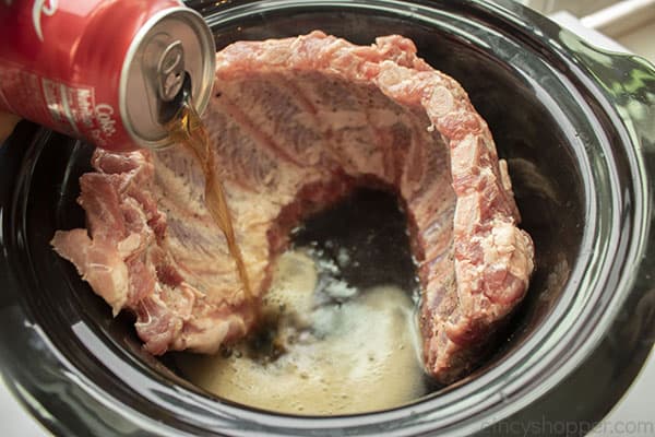 Addign Coke to ribs in slow cooker