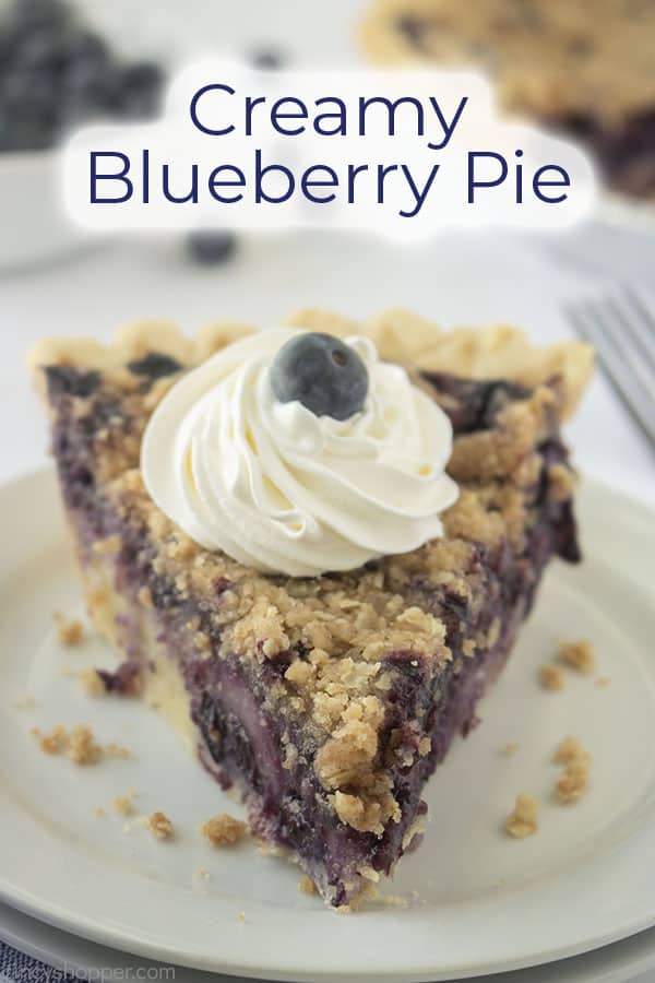 Text on image Creamy Blueberry Pie