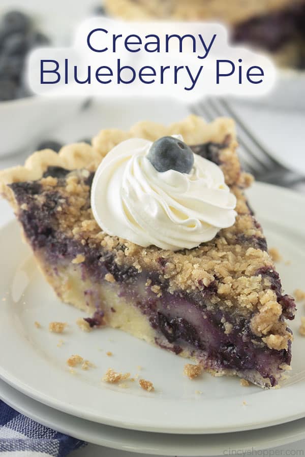 Text on image Creamy Blueberry Pie