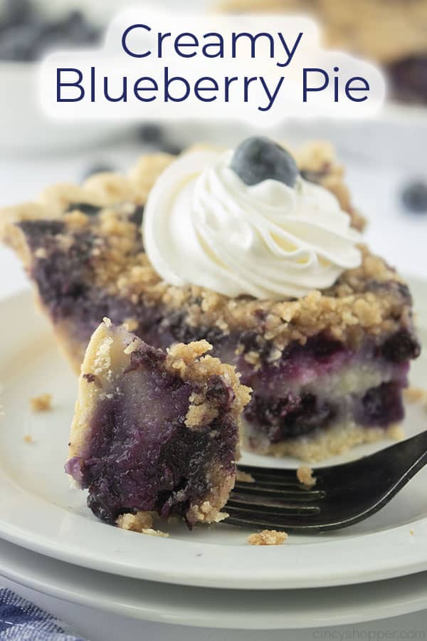 Text on image Creamy Blueberry Pie