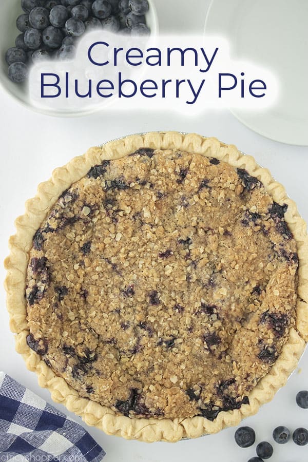 Text on image Creamy Blueberry Pie