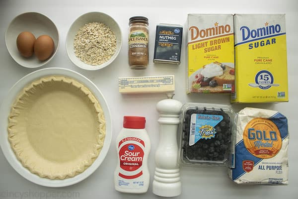Ingredients for Creamy Custard Pie with Blueberries