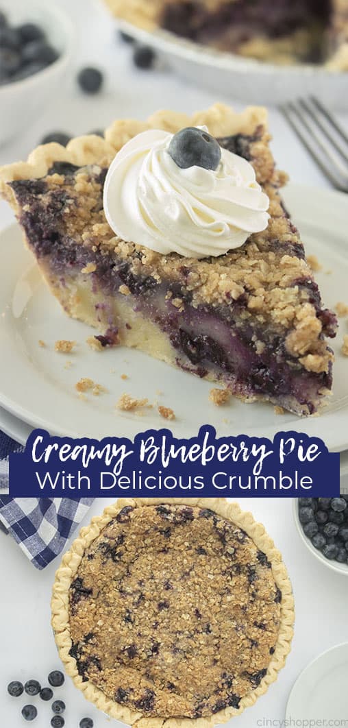 Long pin Creamy Blueberry Pie with Delicious Crumble