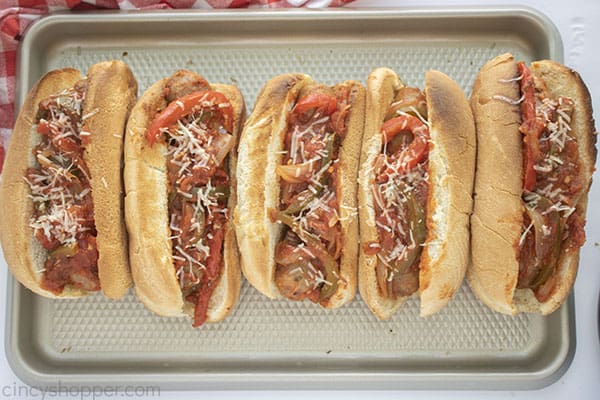 Italian Sausage on hoagie rolls