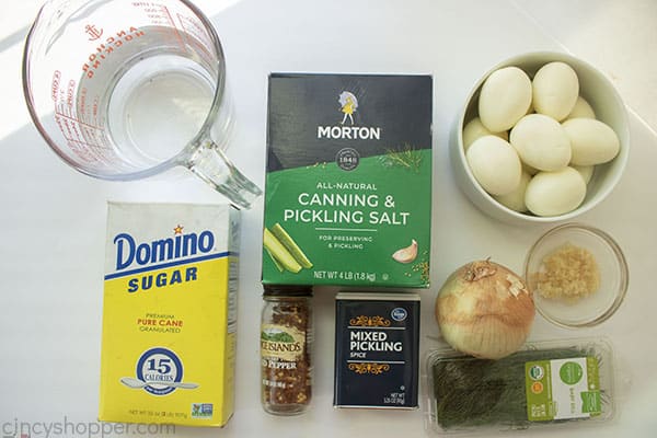 Ingredients to make pickle eggs