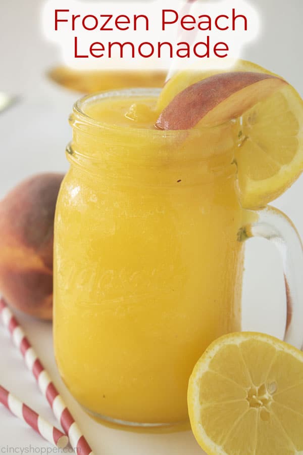 Text on image Frozen Peach Lemonade